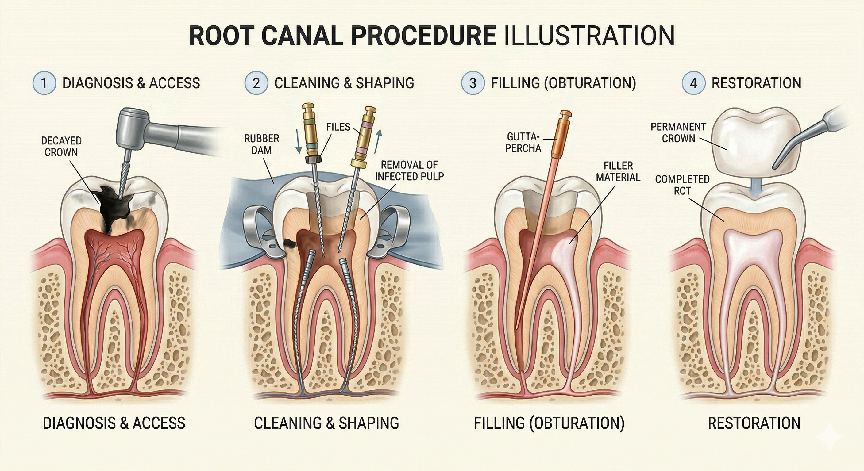 Root Canal Procedure Illustration